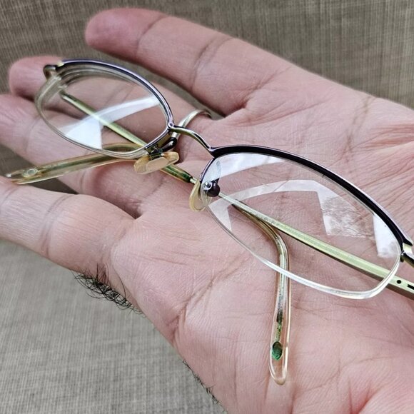 Nine West Vintage Glasses/Eyeglasses Frame Purple/Gold Tone Half Rim Frame - Picture 7 of 12